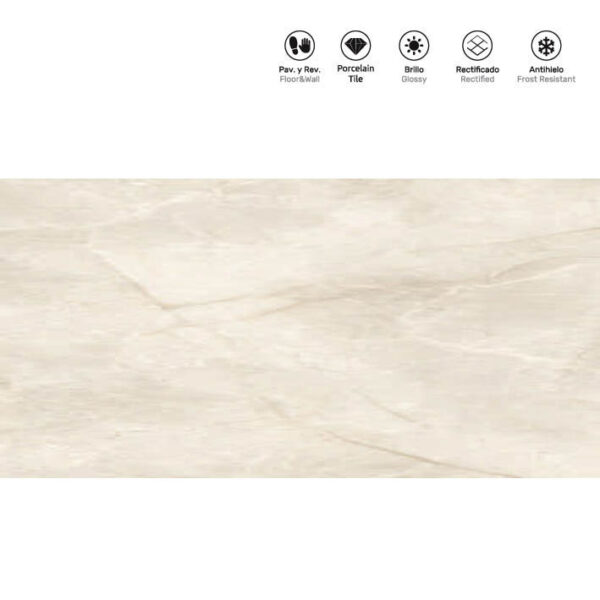 CHROMO BEIGE 60x120cm, gloss
